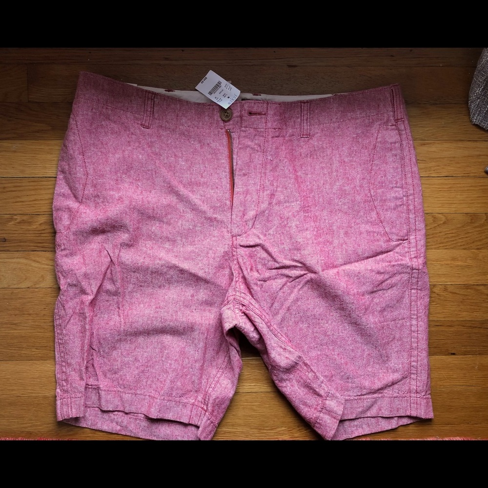 J crew linen cotton beach shorts